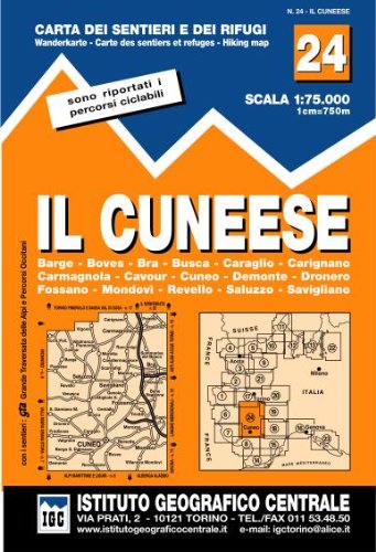 Carta n. 24 Il cuneese 1:75.000. Carta dei sentieri e dei rifugi Leisure, Home & Garden