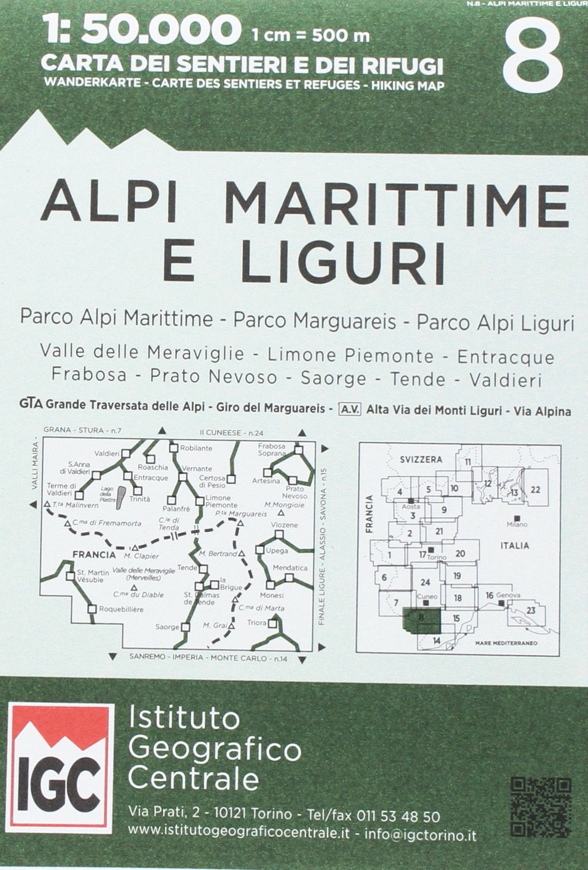 Alpi Liguri 1:50 000 Wanderkarte 8 (Carta. Valli) Leisure, Home & Garden