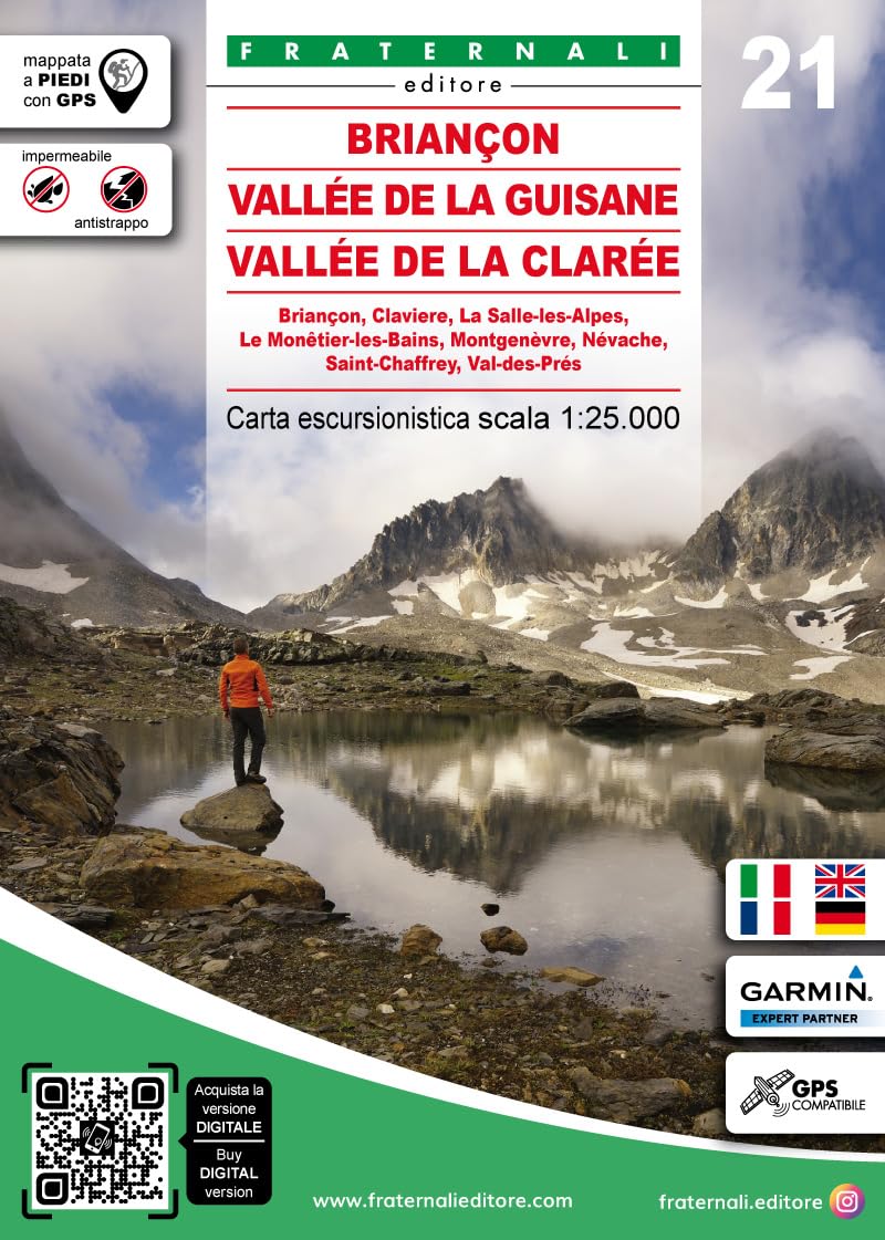 Carta n. 21. Briançon, Vallée de la Guisane, Vallée de la Clarée. Carta dei sentieri e stradale scala 1:25.000 Leisure, Home & Garden