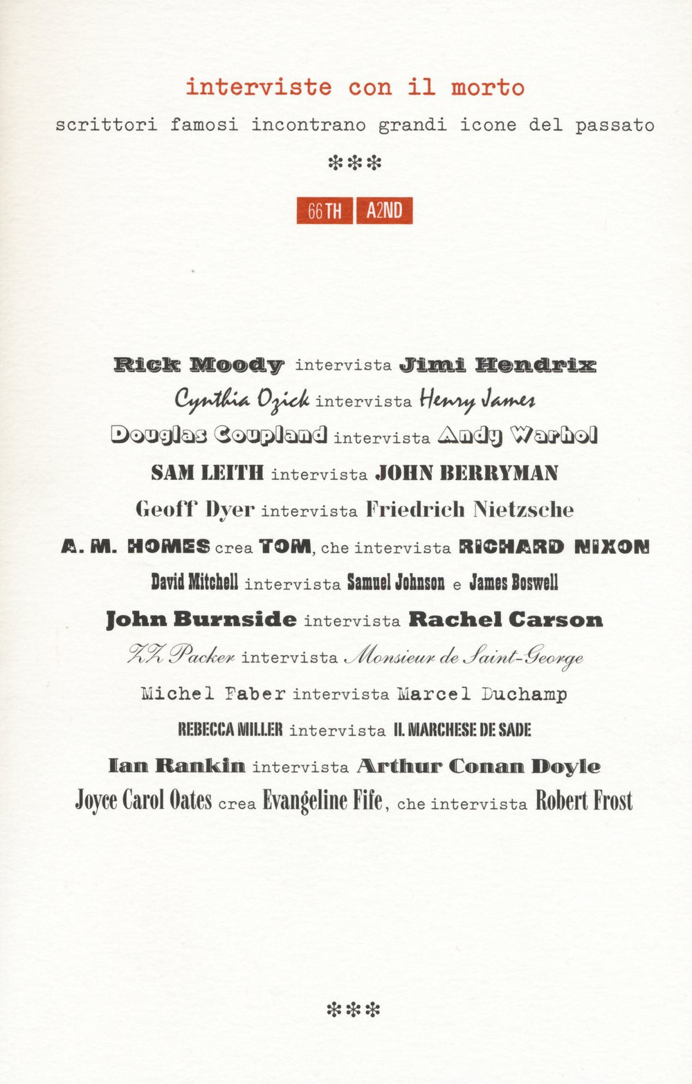 Interviste con il morto. Scrittori famosi incontrano grandi icone del passato Essays & Short Stories