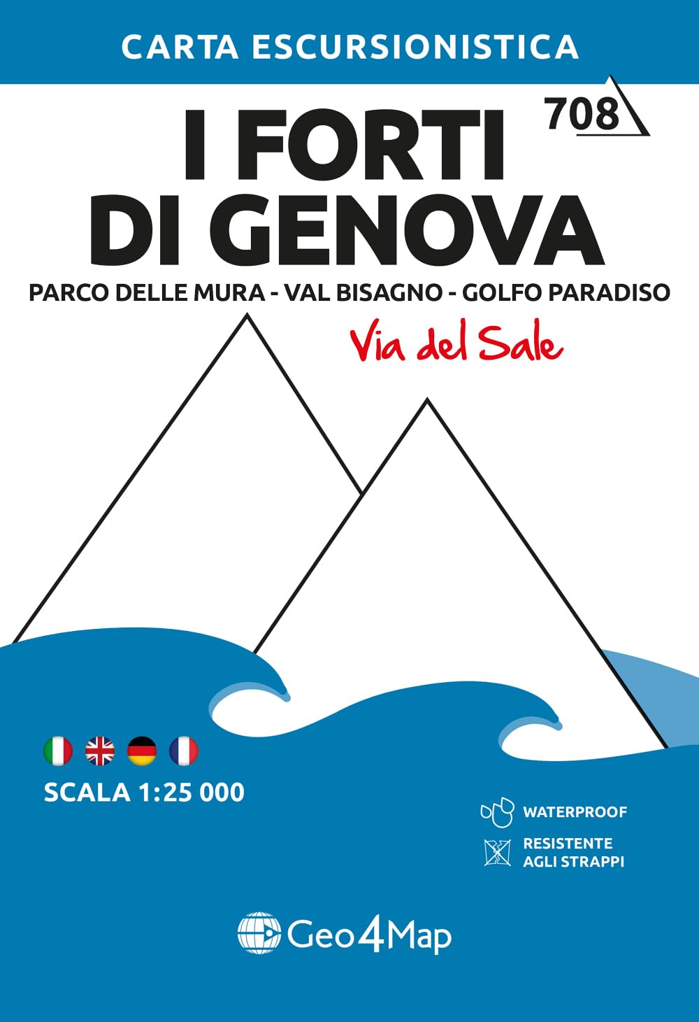 708 I forti di Genova. Parco delle mura-Val Bisagno-Golfo Paradiso (Via del Sale). Carta escursionistica 1:25.000 Leisure, Home & Garden