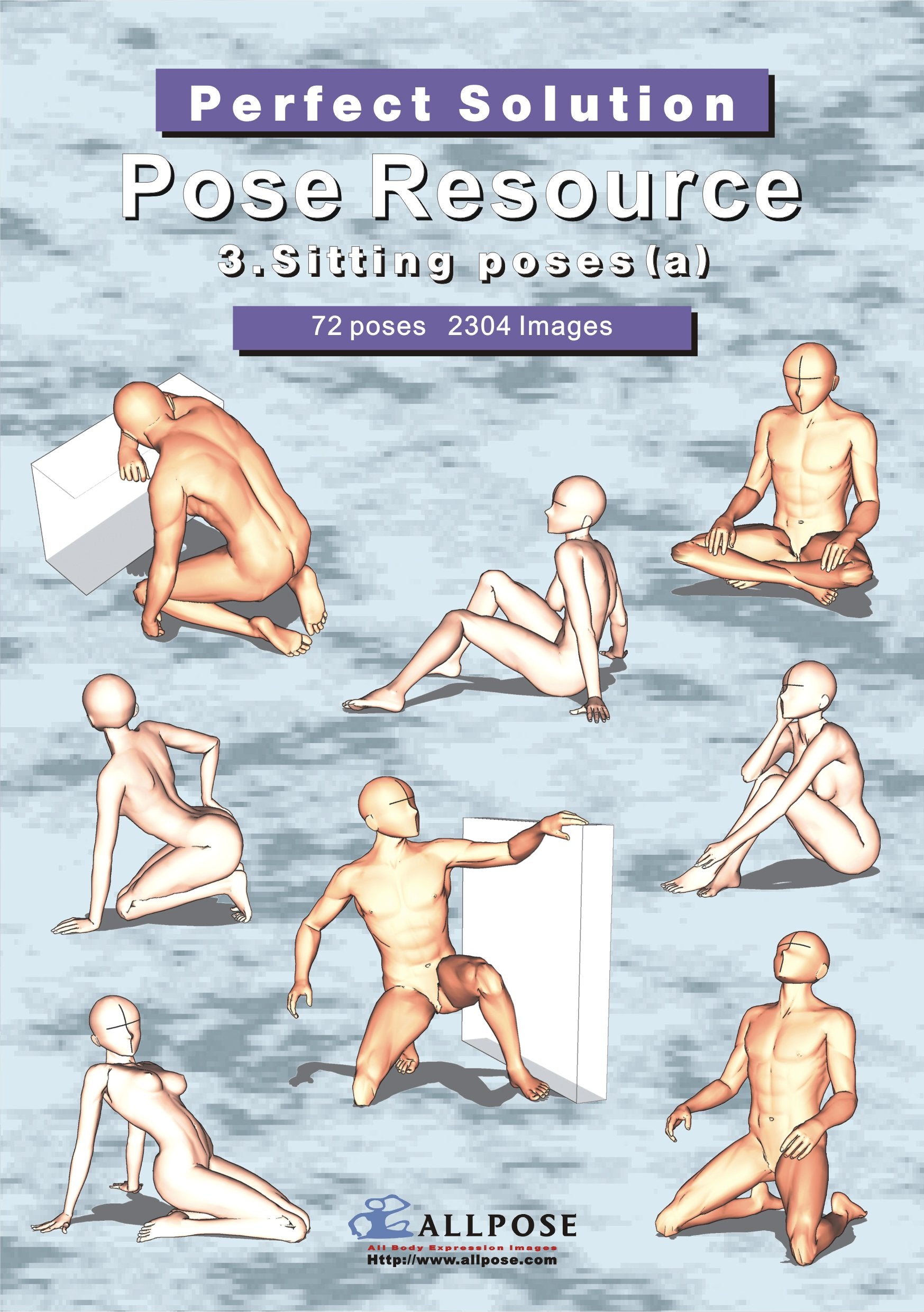 3_Sitting poses(a)Cartooning Comic Character Figure Drawing. (Learn comic,cartoon,manga,anime,illustration human body pose drawing techniques.) (Pose Resource 24 Books) - Allpose book