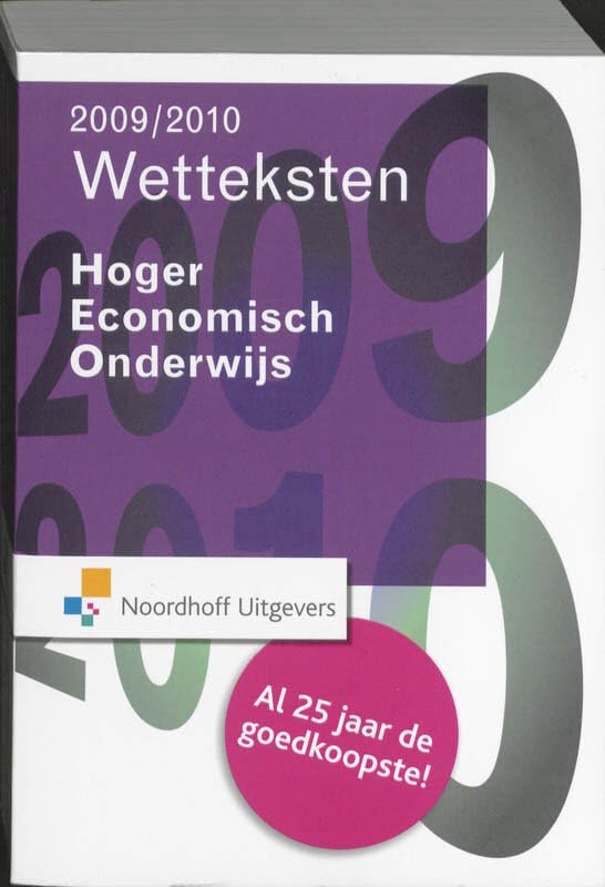 Wetteksten Hoger Economisch Onderwijs 2009-2010 book