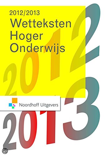 Wetteksten Hoger Onderwijs 2012-2013 book