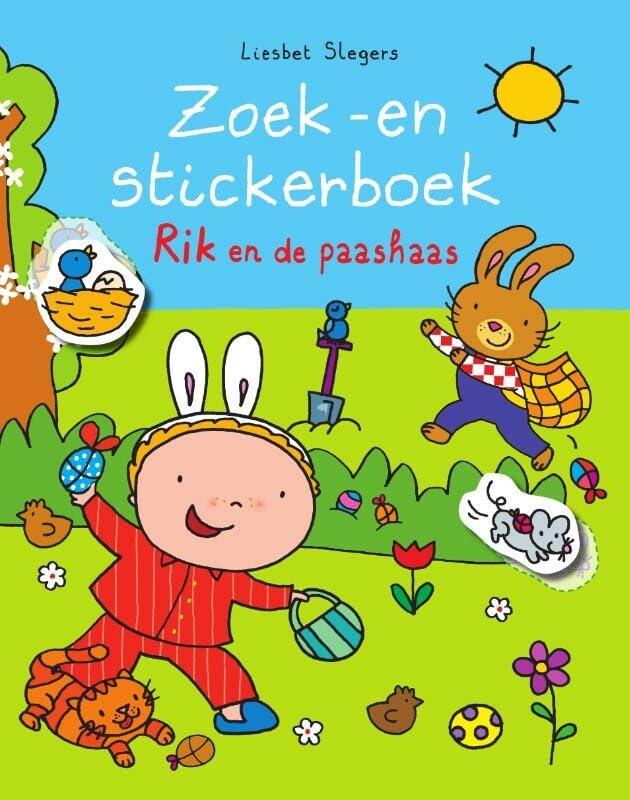 Zoek -en stickerboek Rik en de paashaas book