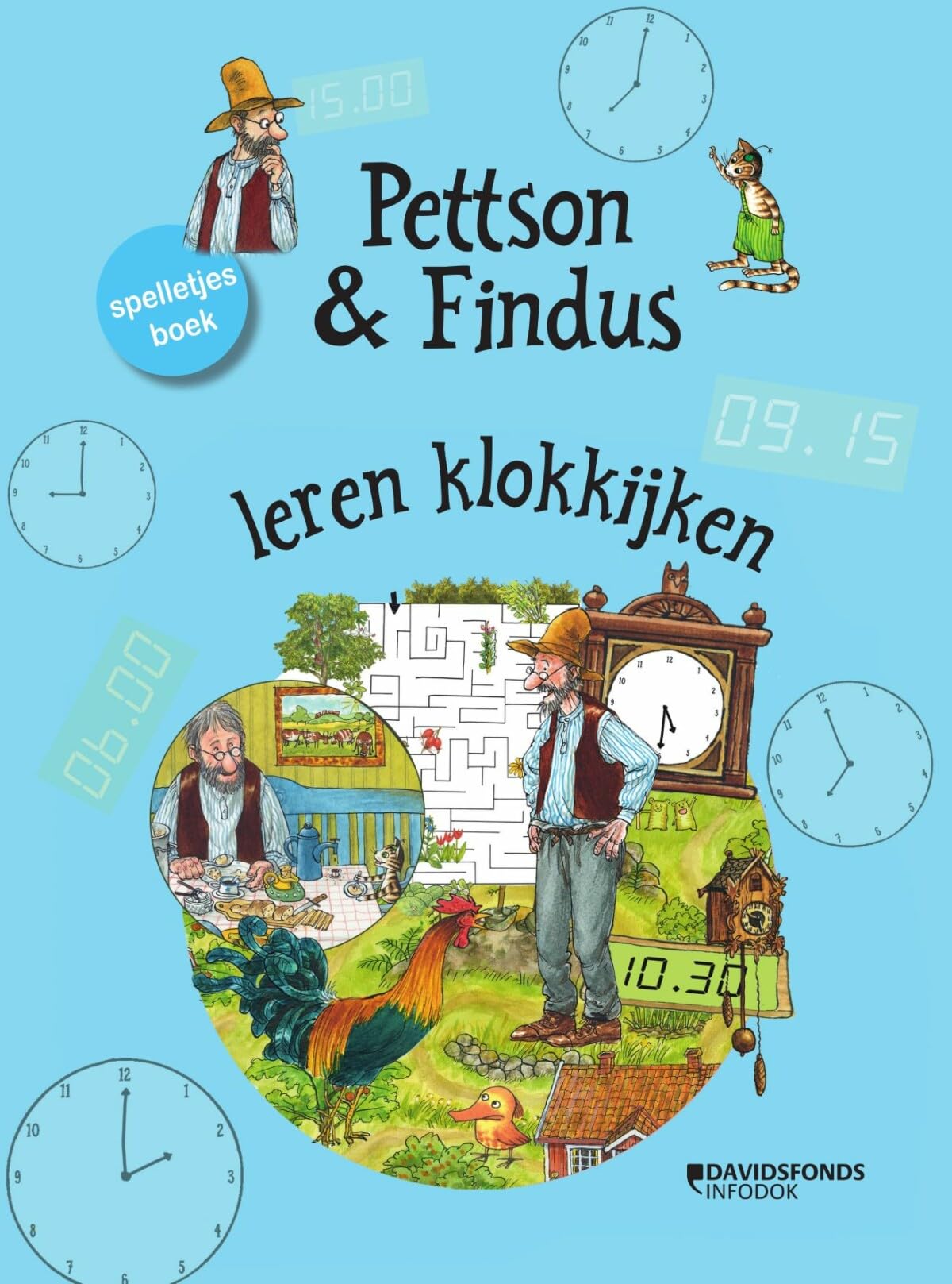 Pettson en Findus leren klokkijken book