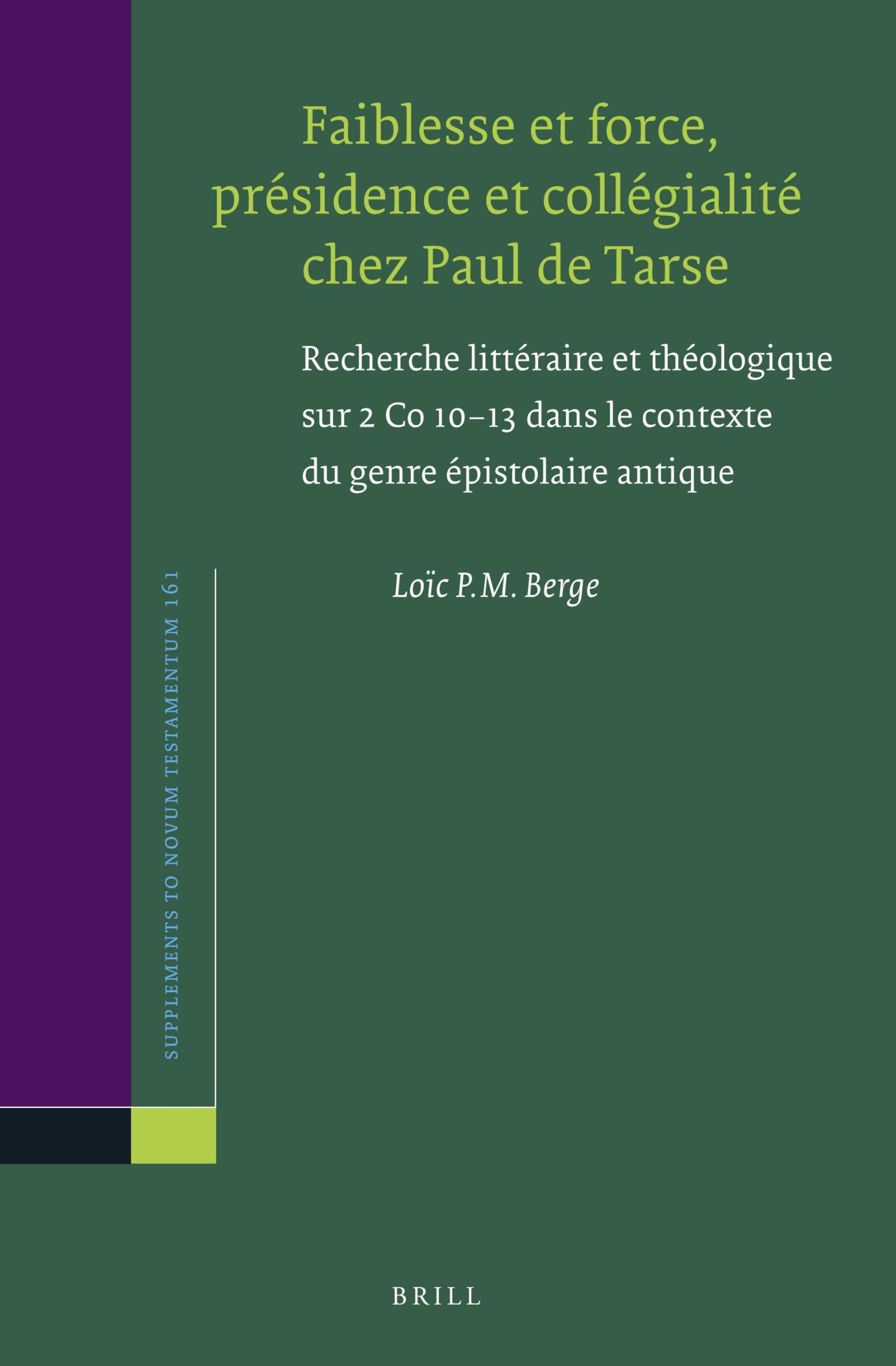 Faiblesse et force, présidence et collégialité chez Paul de Tarse book