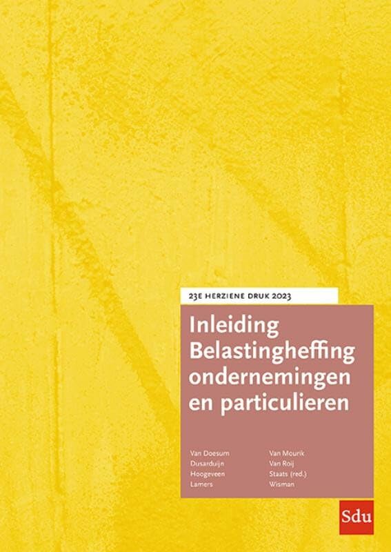 Inleiding Belastingheffing ondernemingen en particulieren 2023 book