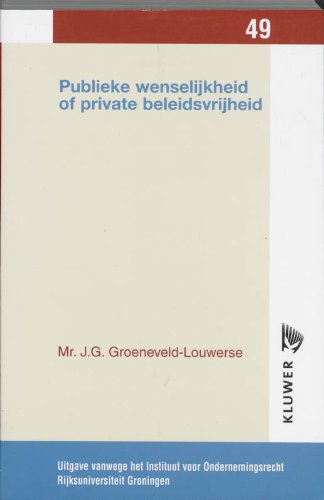 Publieke wenselijkheid of private beleidsvrijheid book