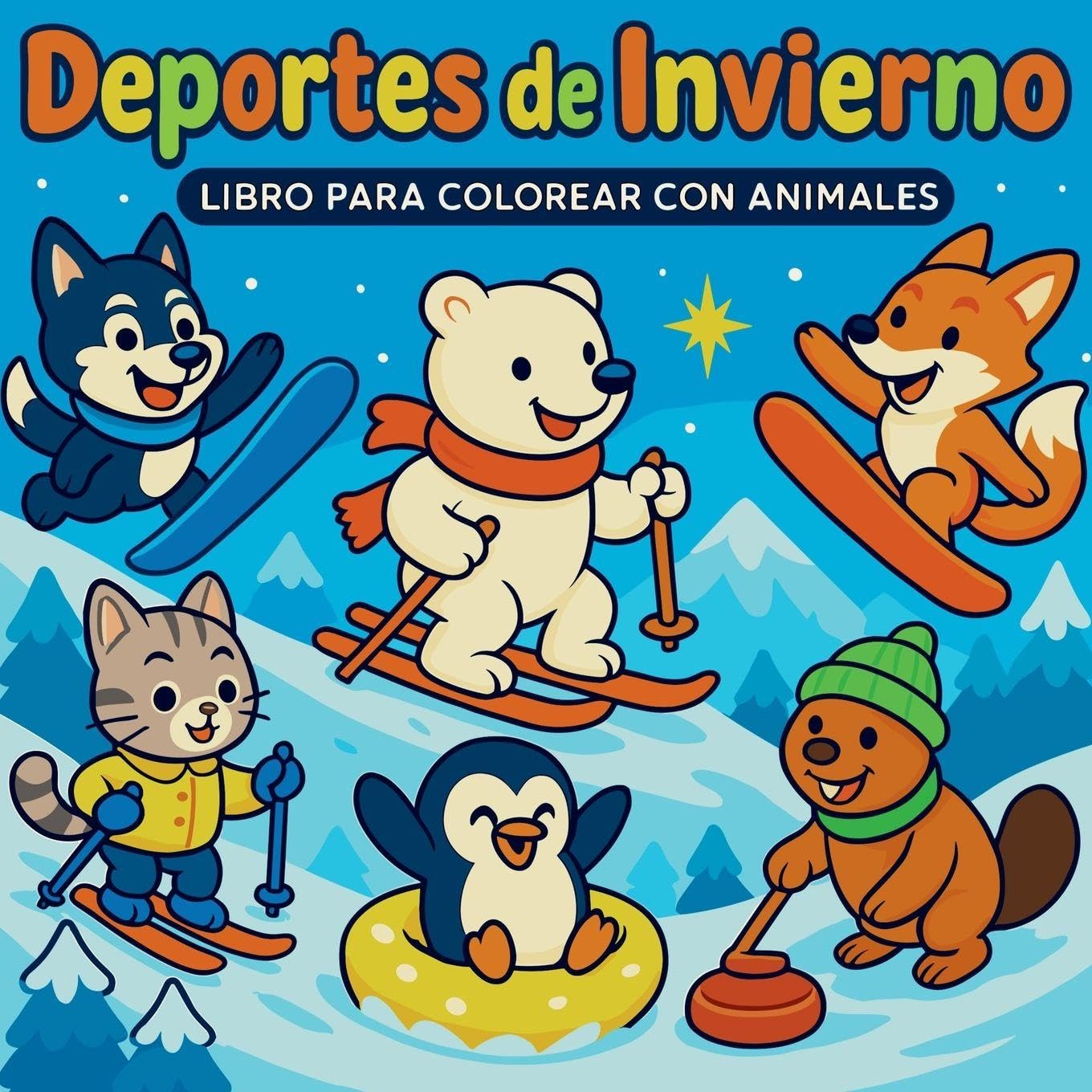 Deportes de Invierno - Libro para colorear con animales Non-fiction
