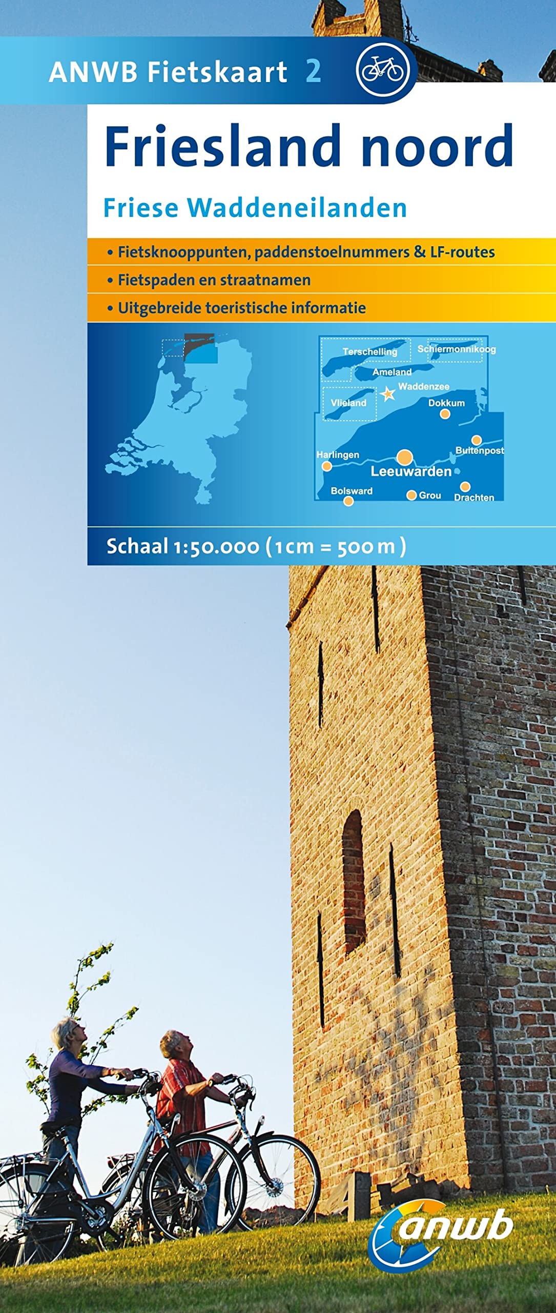ANWB Fietskaart 2 Friesland Noord, Friese Waddenei: Friese Waddeneilanden book