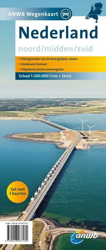 ANWB Wegenkaart Nederland Noord/Midden/Zuid set: schaal 1:200.000 Leisure, Home & Garden