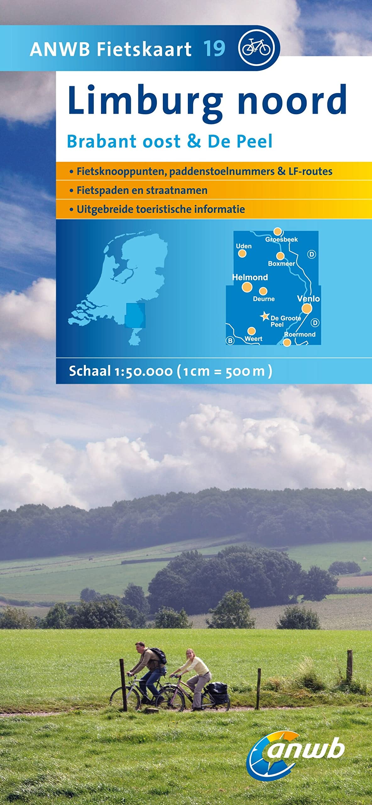 Limburg Noord: Brabant Oost en De Peel: Schaal 1:75.000: Brabant oost & De Peel. Mit QR-Code. Fietsknooppunten, paddenstoelnummers & LF-routes, ... informatie (ANWB fietskaart (19)) Leisure, Home & Garden