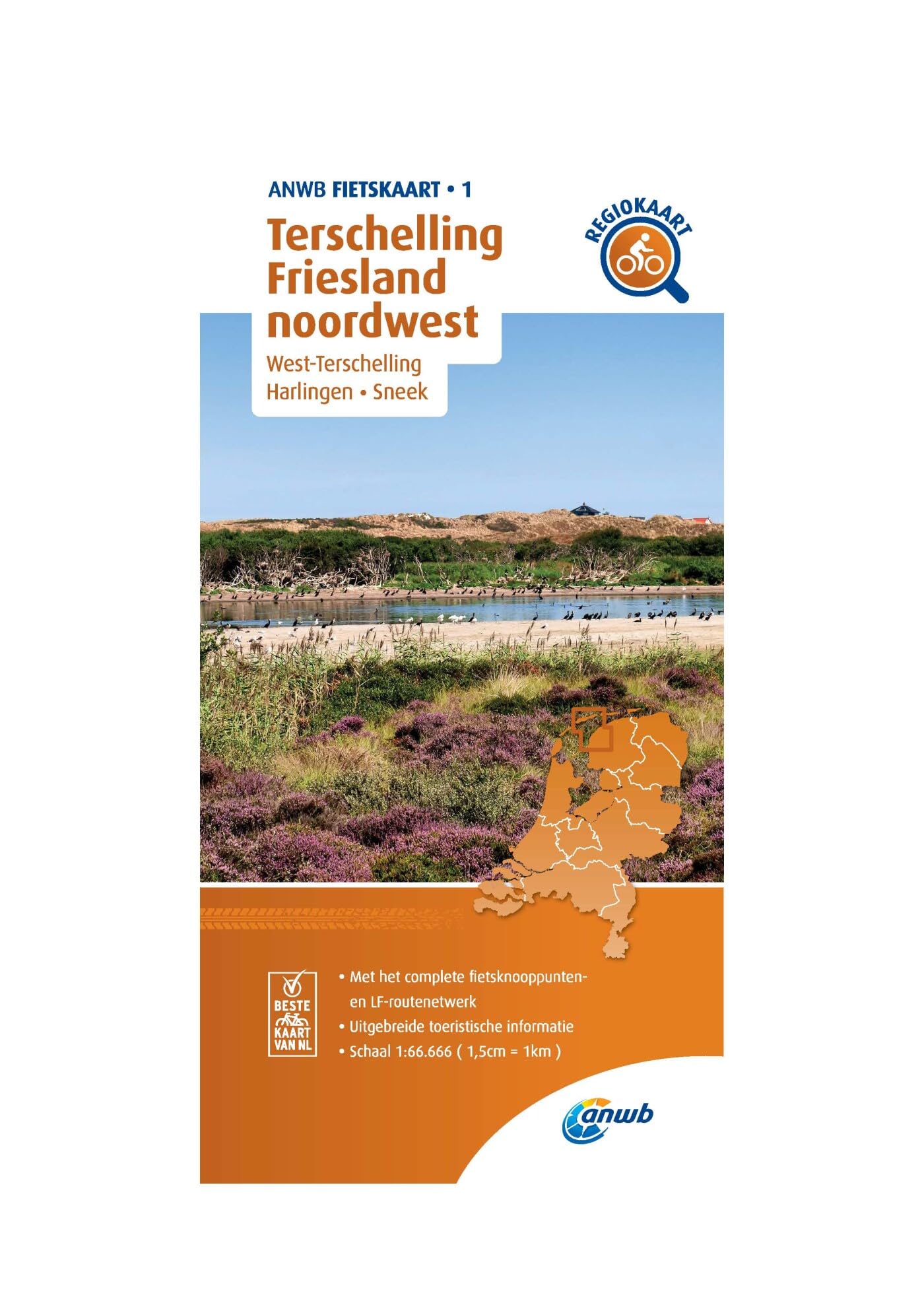 1 Terschelling Friesland noordwest (West-Terschelling/Harling): Fietskaart mit Radwegen (Fietskaarten, Band 1) Leisure, Home & Garden