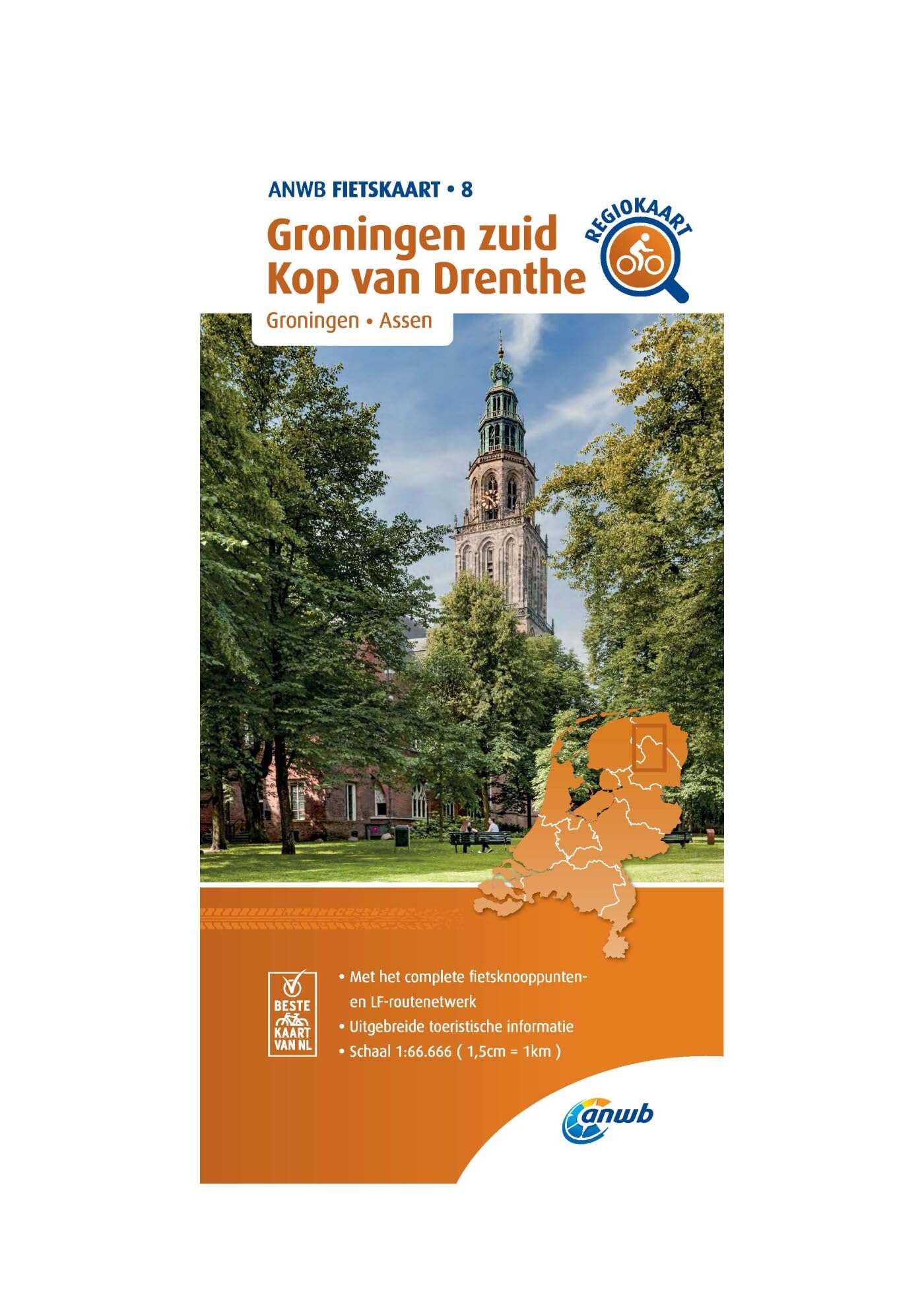 8 Groningen zuid Kop van Drenthe (Groningen /Assen); .: Fietskaart mit Radwegen (Fietskaarten, Band 8) Leisure, Home & Garden
