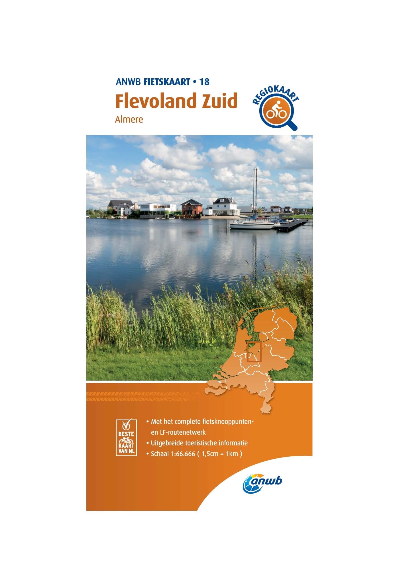 18 Flevoland Zuid (Almere): Fietskaart mit Radwegen (Fietskaarten, Band 18) Leisure, Home & Garden