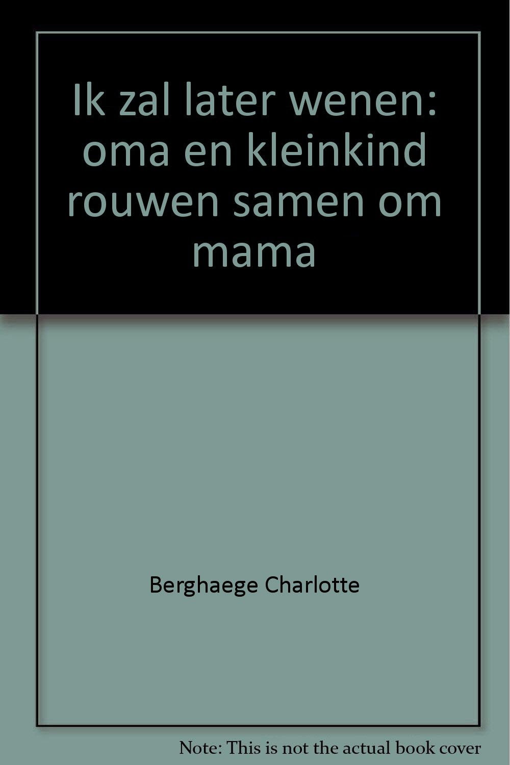 Ik zal later wenen: oma en kleinkind rouwen samen om mama book