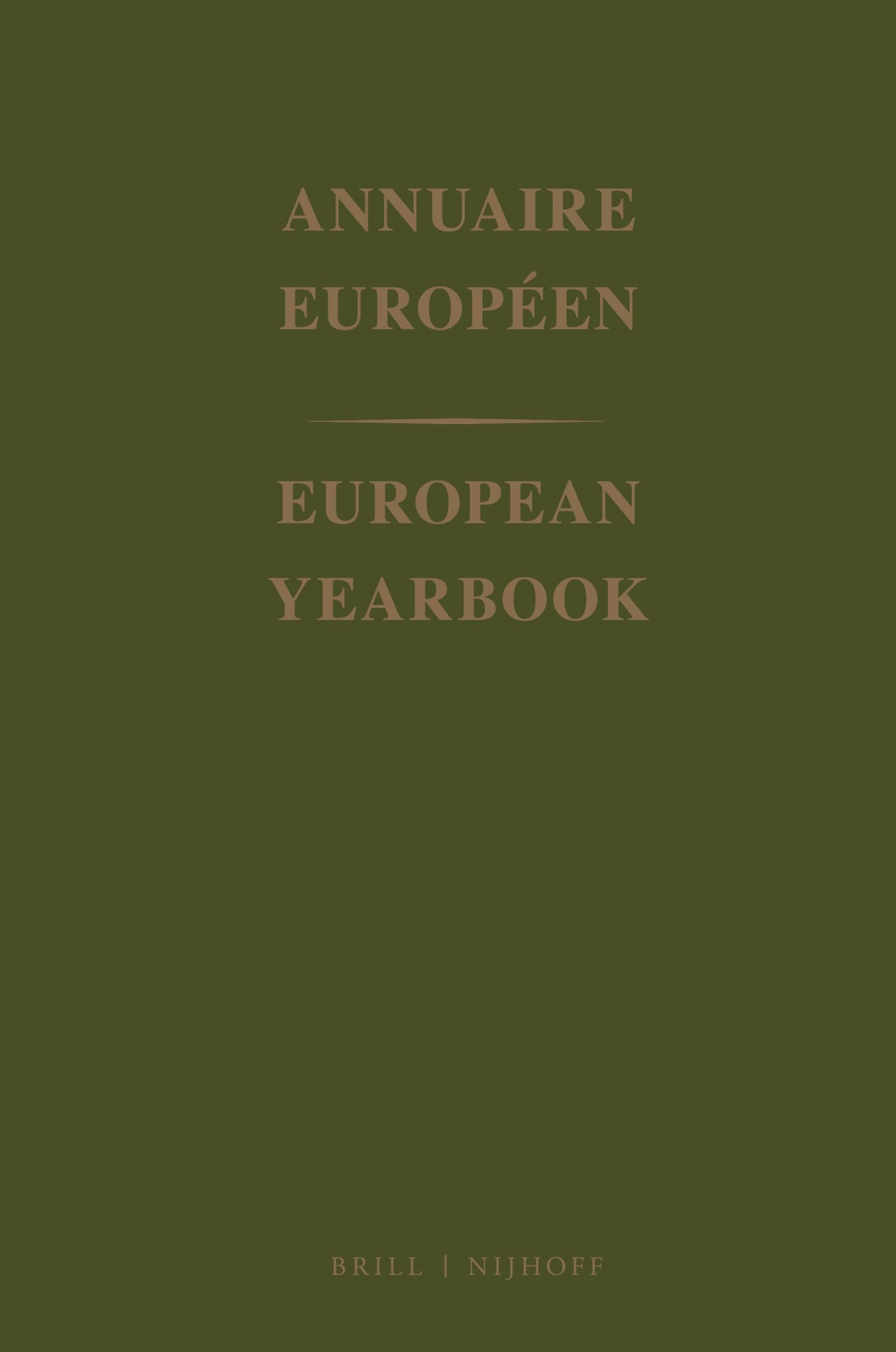 European yearbook 1 (Annuaire Europeen / European Yearbook, 1, Band 1) Law