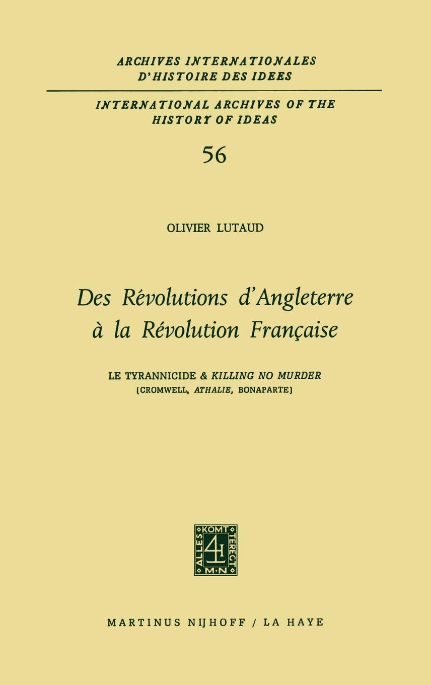 Des révolutions d'Angleterre à la Révolution française Philosophy