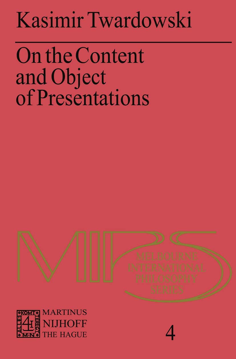 Product Image: On the Content and Object of Presentations