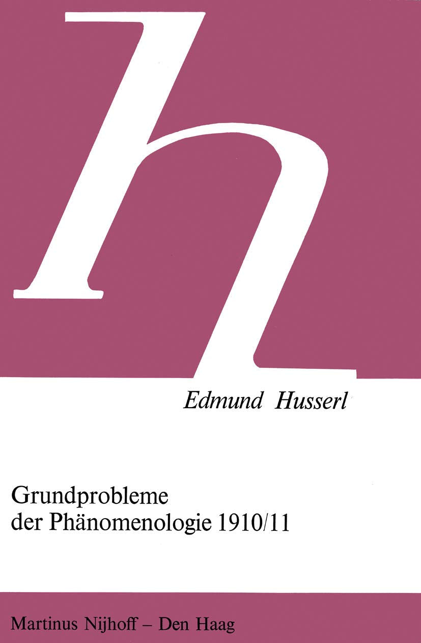 Grundprobleme der Phänomenologie 1910/11 (Husserliana Studienausgabe, 3, Band 3) Philosophy