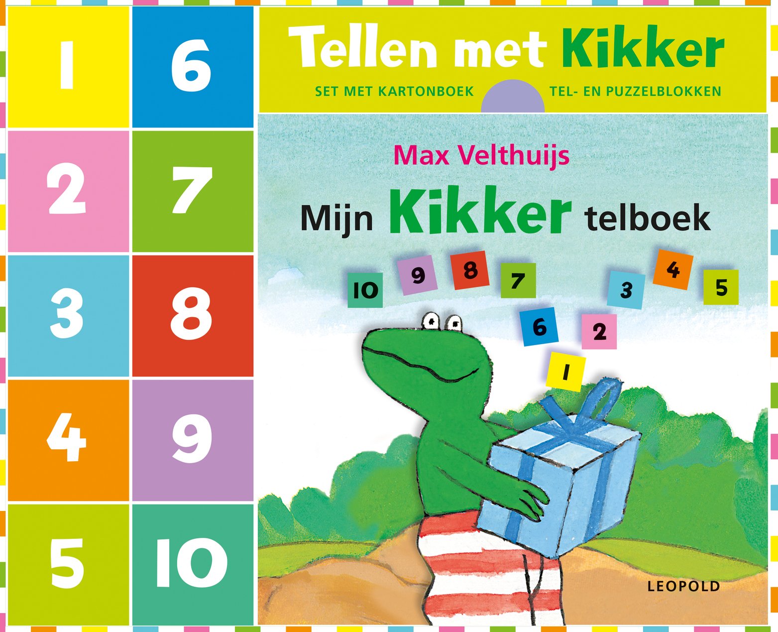 Tellen met Kikker: Set met kartonboek + tel- en puzzelblokken book
