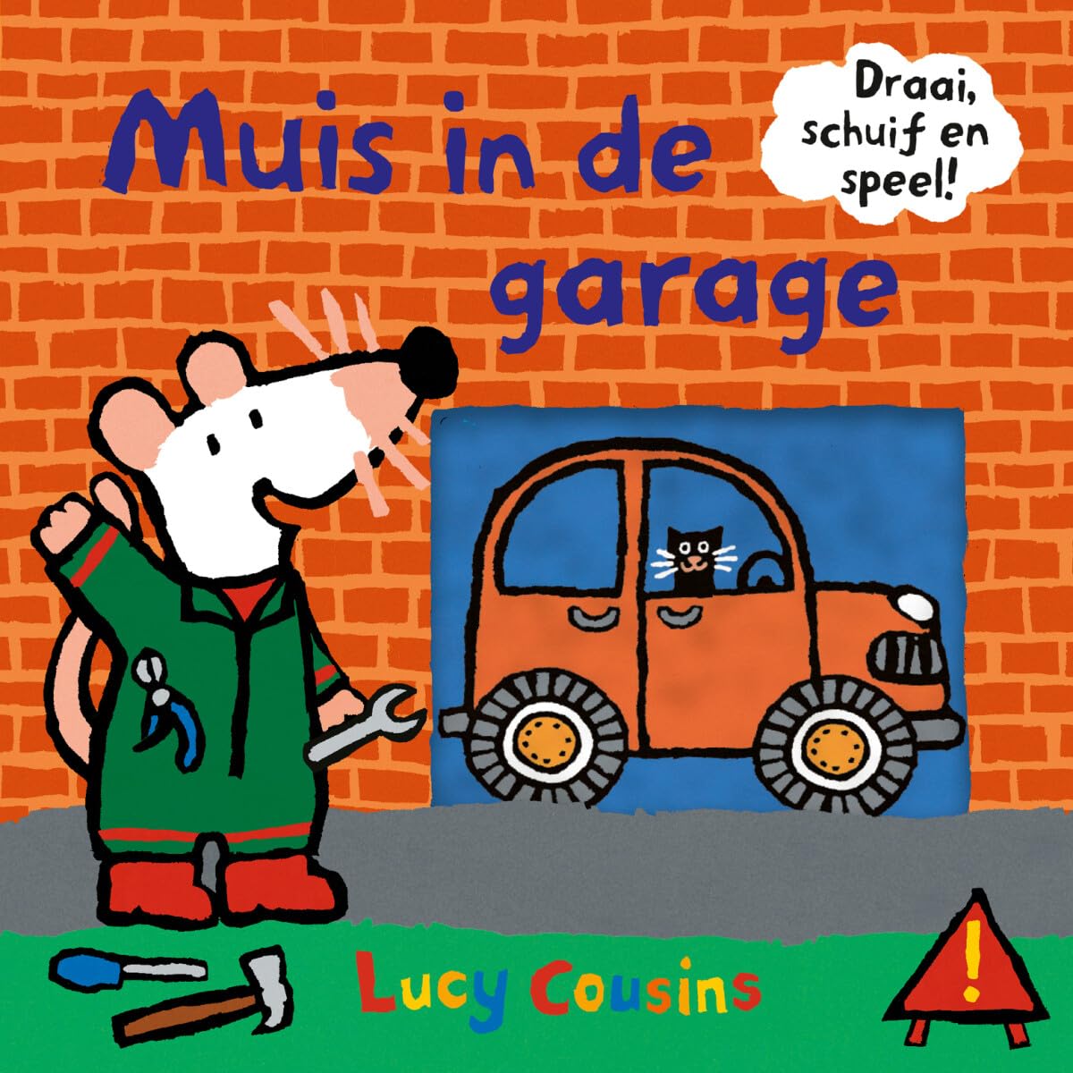 Muis in de garage: draai, schuif en speel book