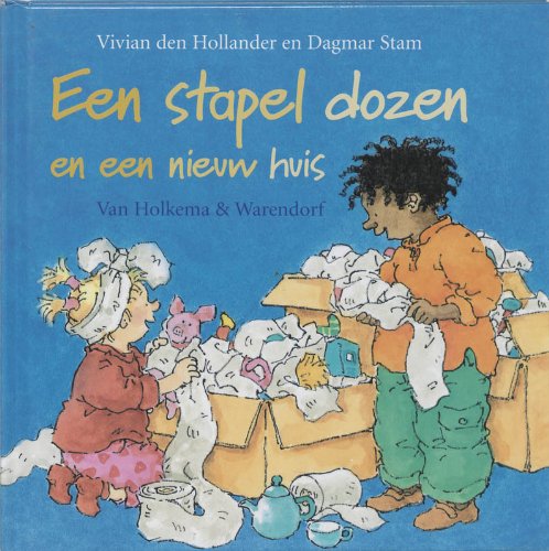 Een stapel dozen en een nieuw huis book