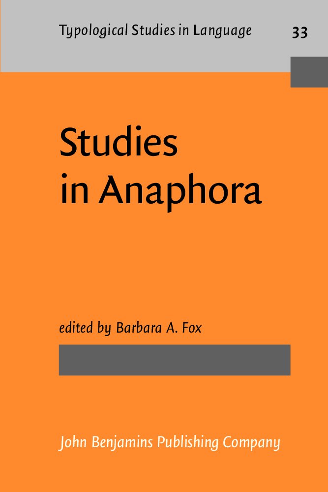 Product Image: Studies in Anaphora (Typological Studies in Language, Band 33)