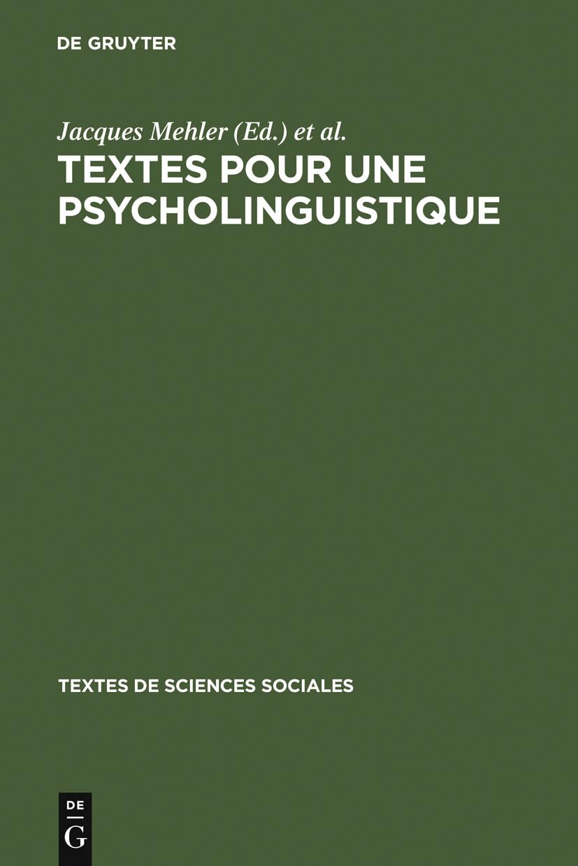 Textes Pour Une Psycholinguistique book