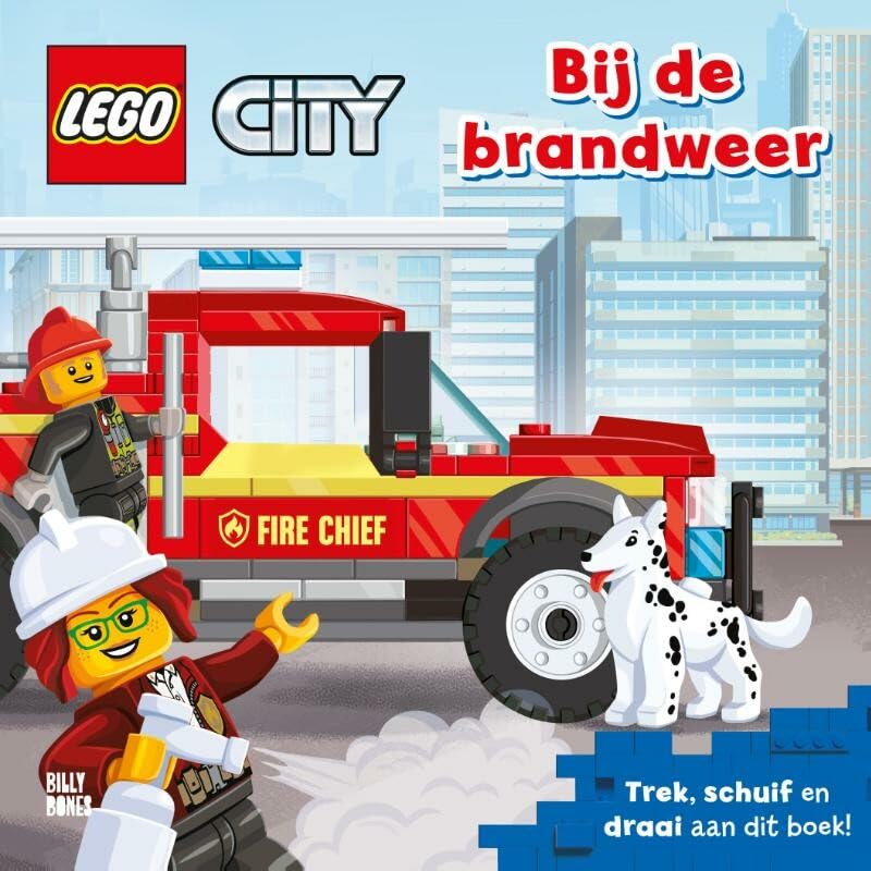 Bij de brandweer: trek, schuif en draai aan dit boek! (Lego city) Parents & Children