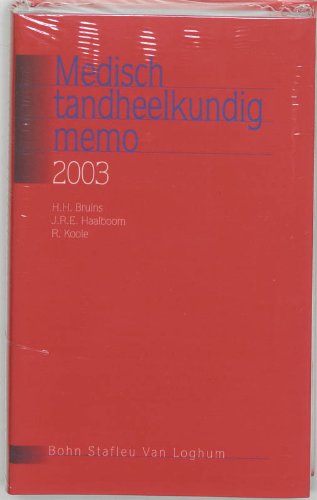 Medisch Tandheelkundig Memo 2003 book