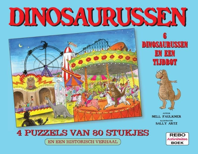 Dinosaurussen: 4 puzzels van 80 stukjes en een historisch verhaal book