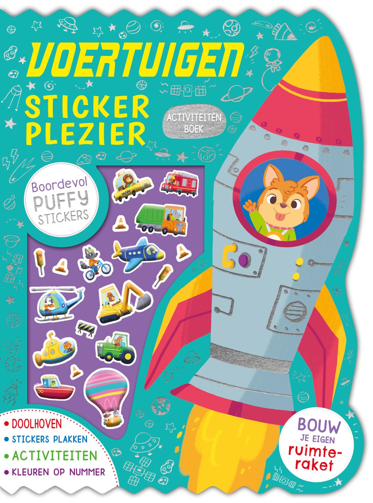 Voertuigen stickerplezier: Boordevol Puffy stickers, bouw je eigen ruimteraket book