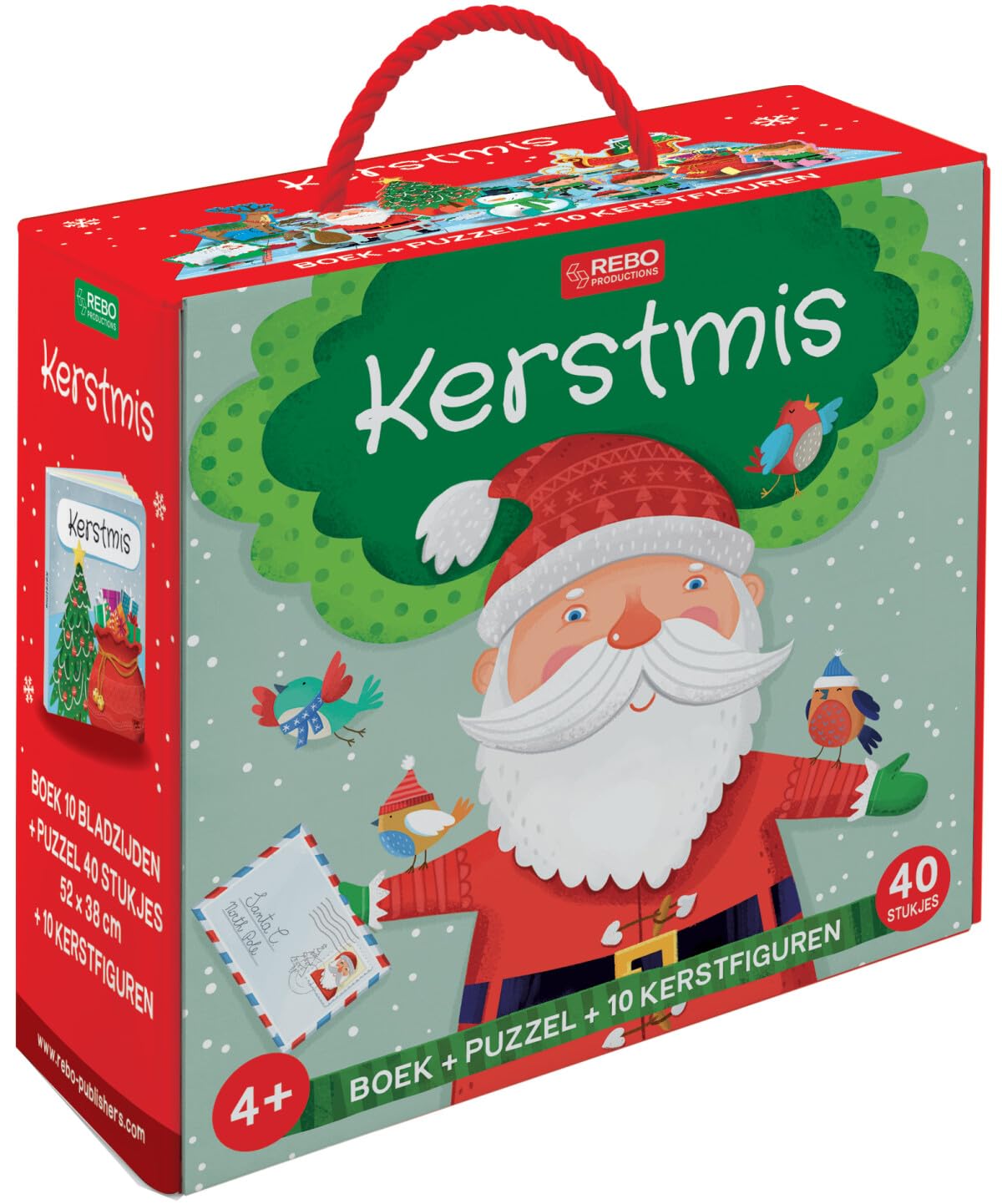 Kerstmis - Boek + puzzel + 10 figuren: Leer kleuren, vormen, cijfers en woordjes kennen met kerstmis book