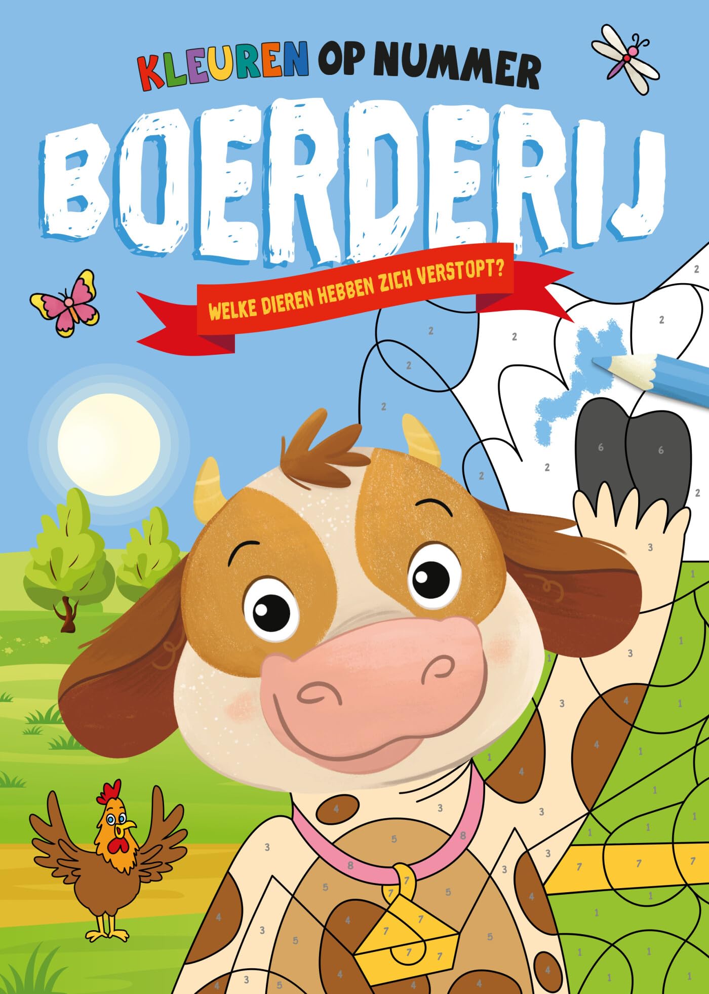 Boerderij - Kleuren op nummer: Welke dieren hebben zich verstopt? book