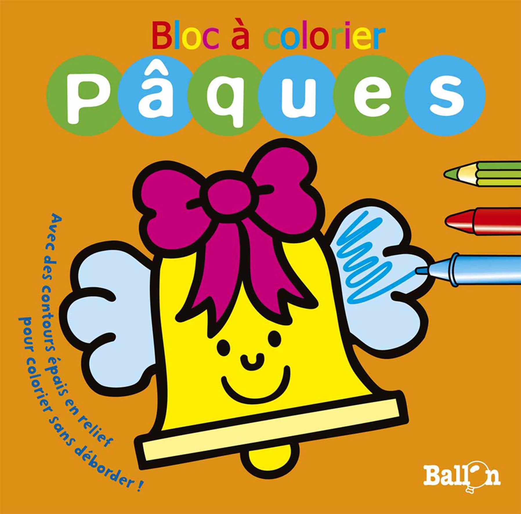Bloc à colorier pâques: Avenc des contours épais en relief pour colorier sans débordements ! book