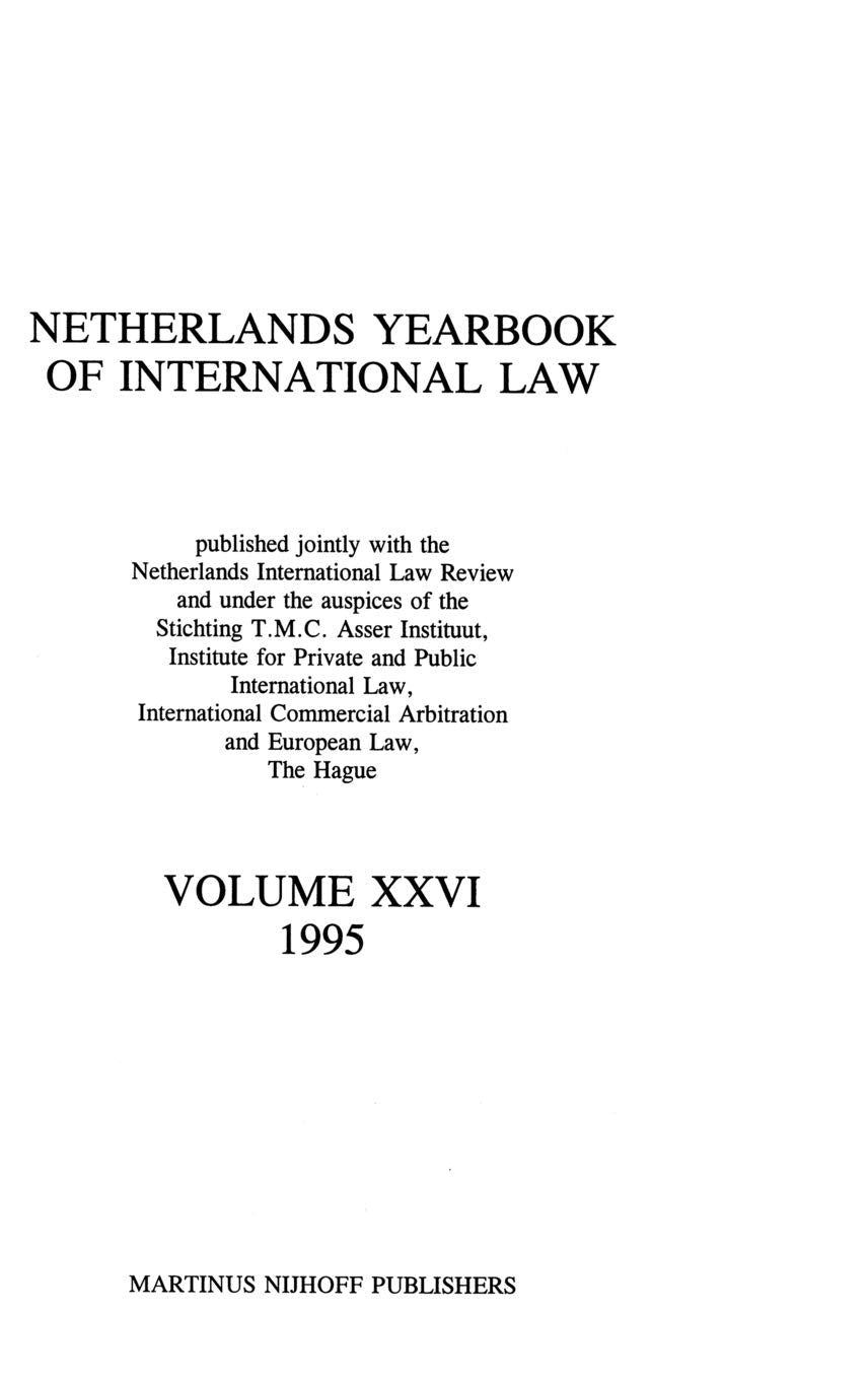 Netherlands Yearbook of International Law, 1995 Law