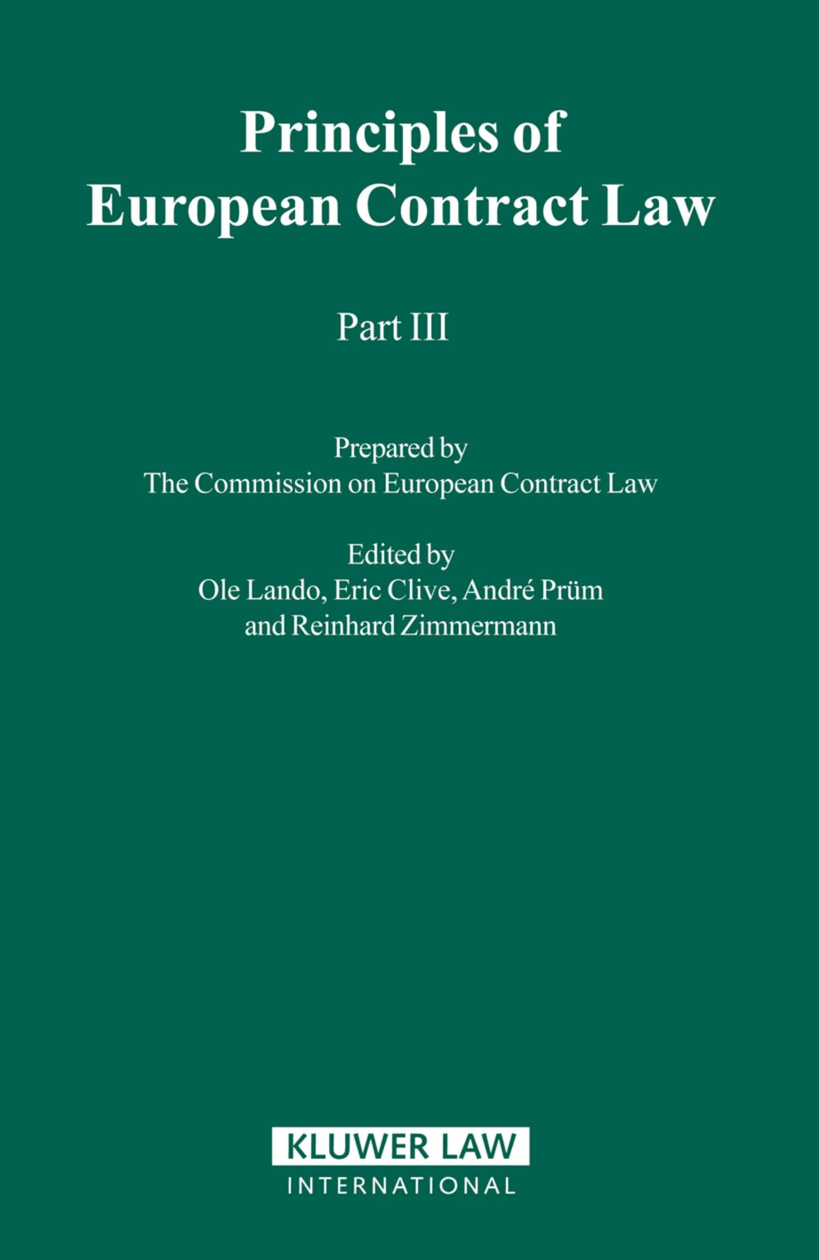 Principles of European Contract Law Law