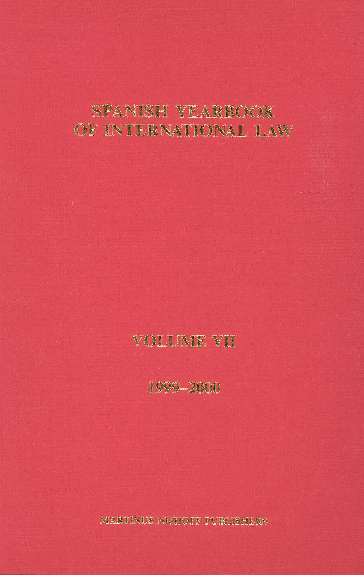 Spanish Yearbook of International Law, Volume 7 (1999-2000) Law