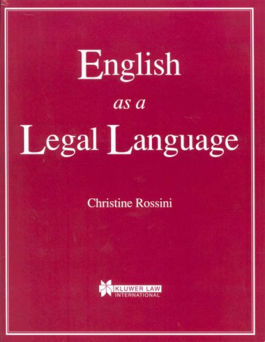 English As a Legal Language Law