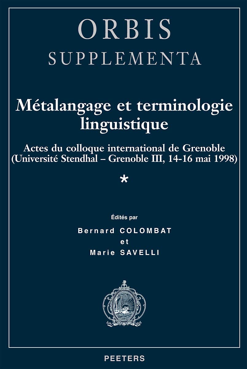 Metalangage Et Terminologie Linguistique book