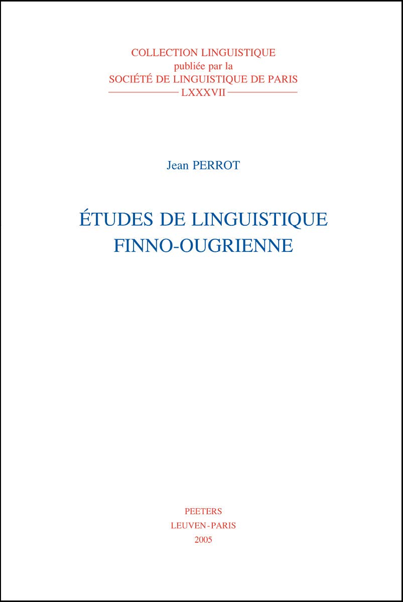 Etudes de linguistiques finno-ougrienne book