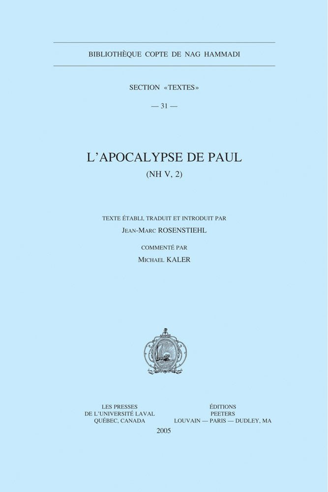 L'Apocalypse de Paul (NH V, 2) book