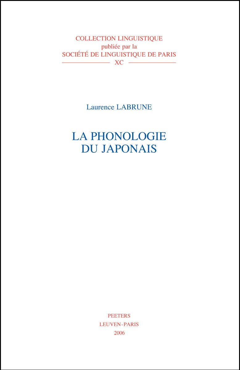Phonologie du japonais book