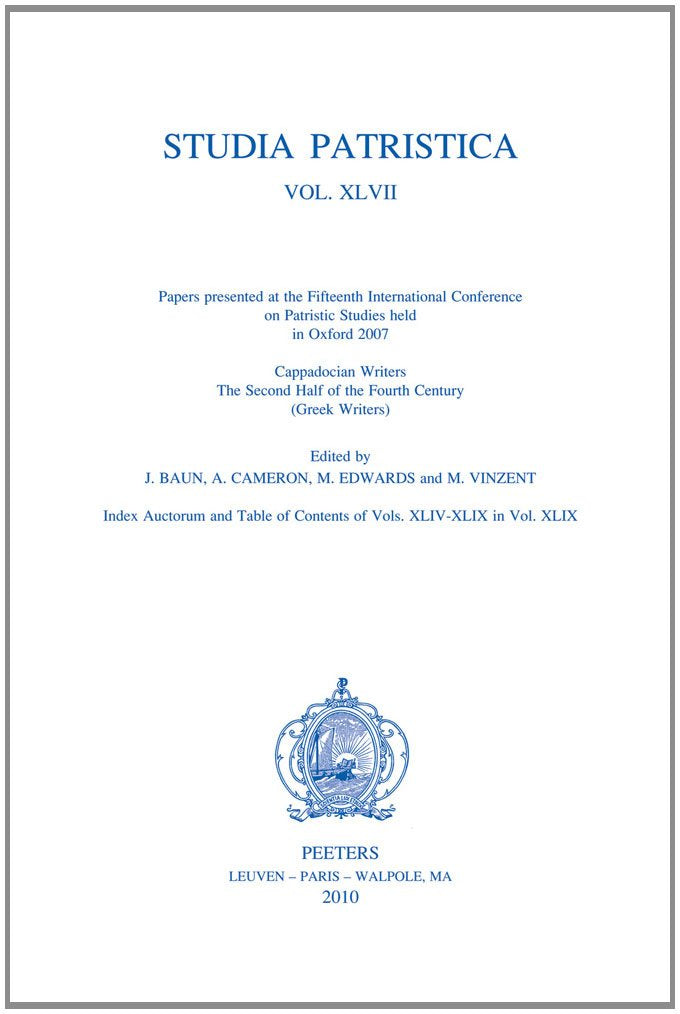 Studia Patristica: Papers Presented at the Fifteenth International Conference on Patristic Studies Held in Oxford 2007; Cappadocian Writers, the Second Half of the Fourth Century (Greek Writers) Religion & Esotericism