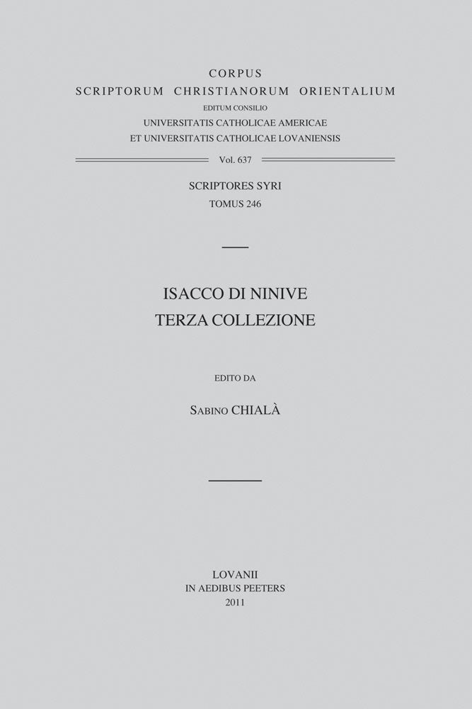 Terza Collezione (Corpus Scriptorum Christianorum Orientalium, Band 637) Reference Books