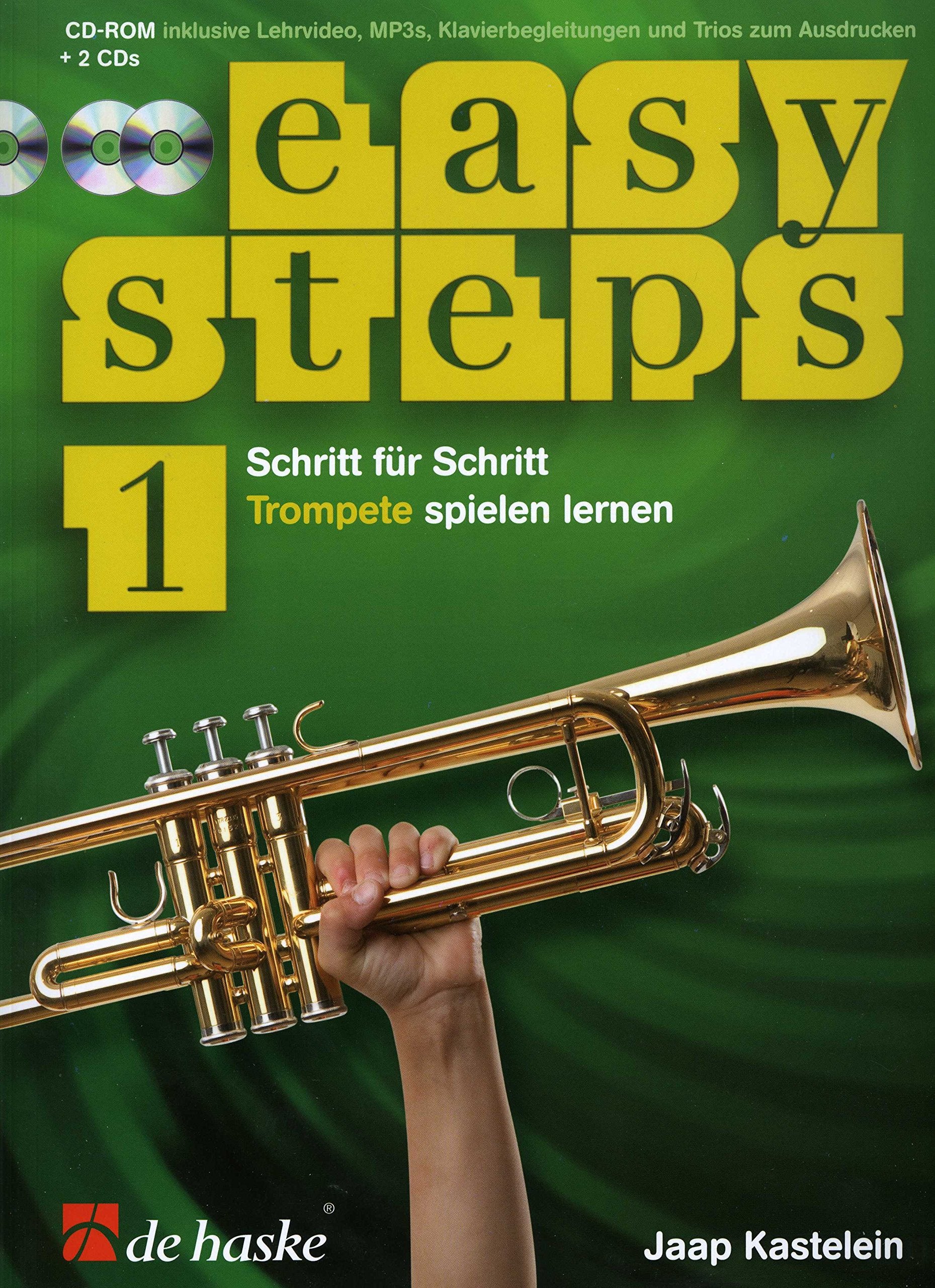 Schritt für Schritt, für Trompete, m. 1 DVD + 2 Audio-CDs.Bd.1: In einfachen Schritten Trompete spielen lernen. CDs + DVD zum Üben und Mitspielen Sheet Music