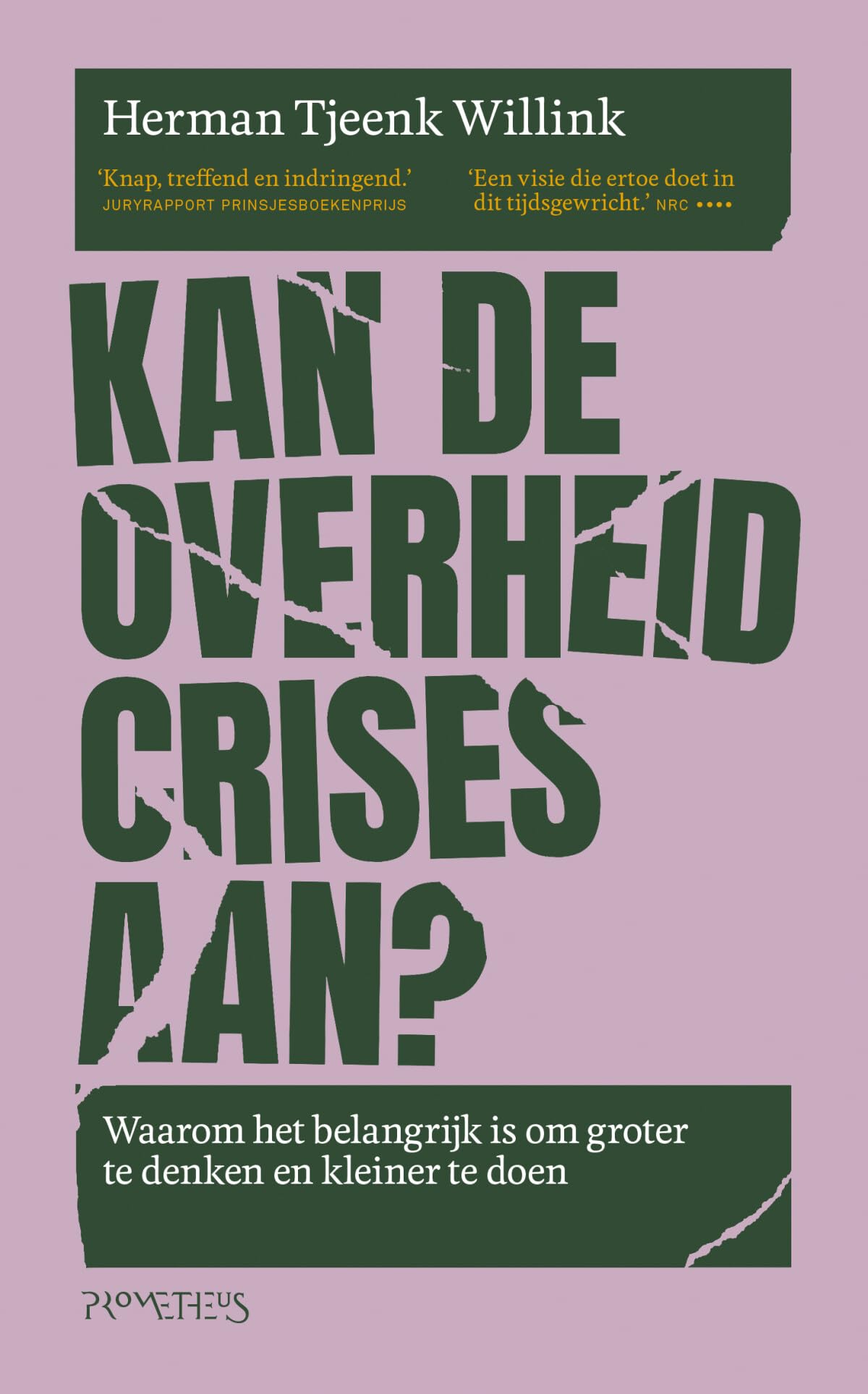Kan de overheid de crisis aan?: waarom het belangrijk is om groter te denken en kleiner te doen Politics & History
