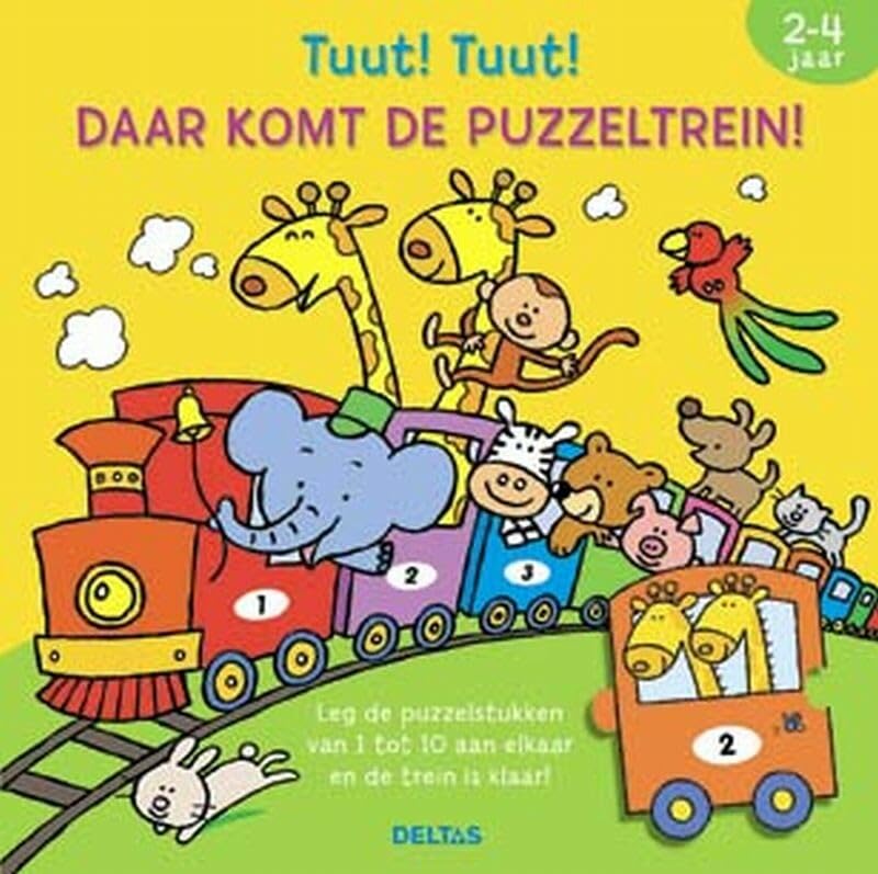 Tuut! Tuut! Daar komt de puzzeltrein! (2-4 j.): Plaatjes bekijken, naar versjes luisteren, tellen én puzzelen: het kan allemaal met dit geweldige boek! book